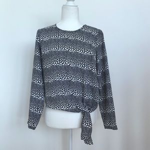 Talbots black and white blouse